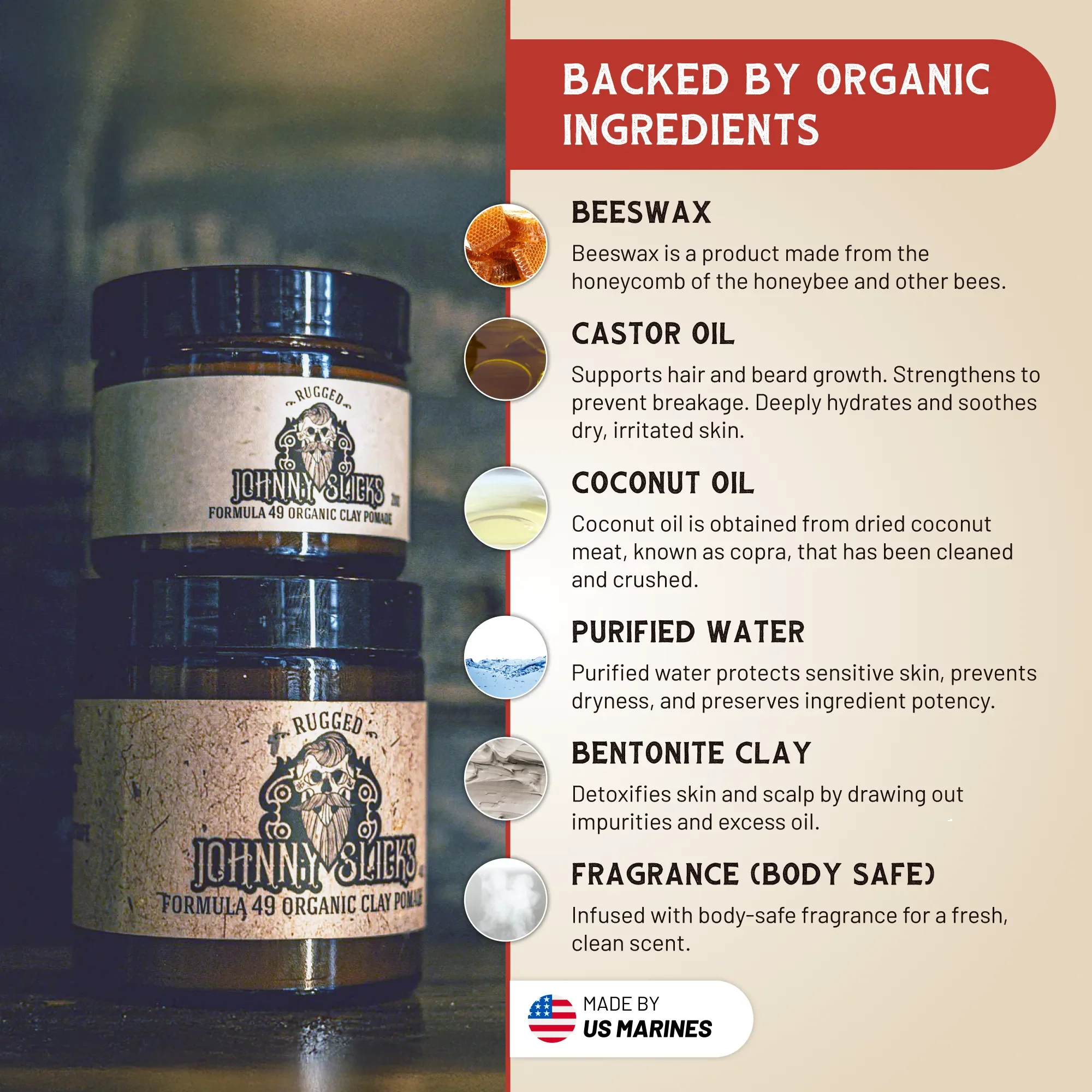 Formula 49 — Organic Clay Pomade
