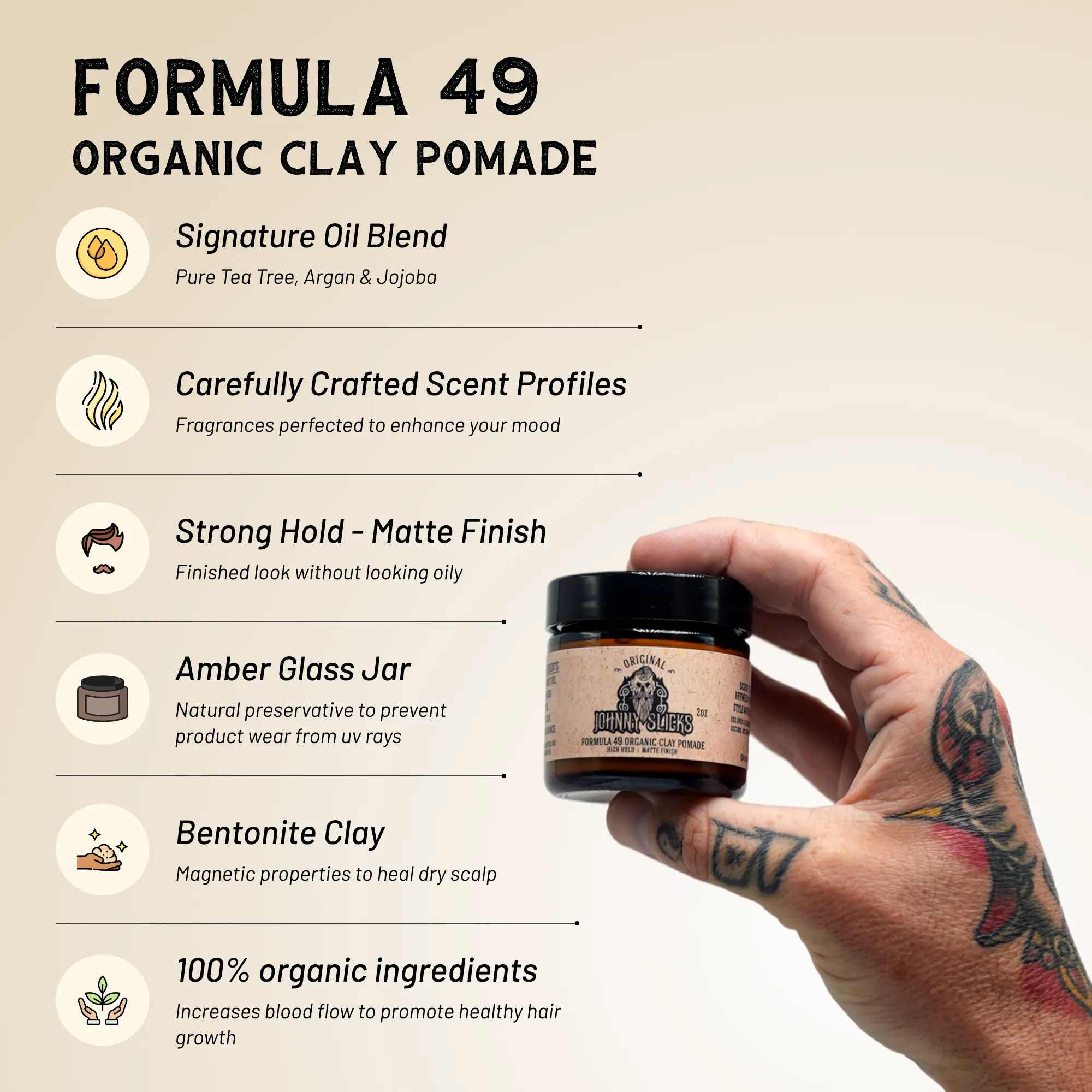 Formula 49 — Organic Clay Pomade